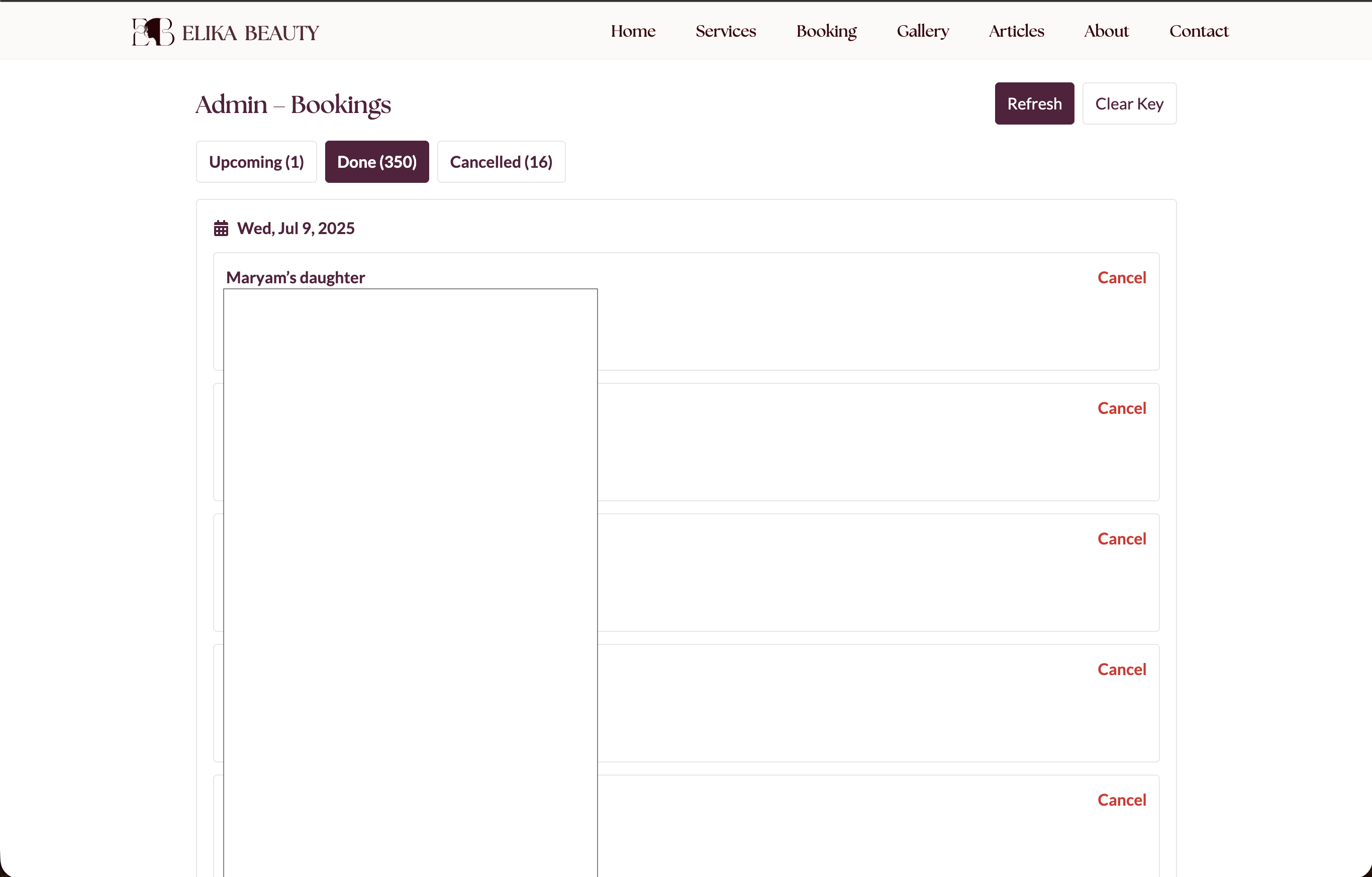 Admin & Availability Management